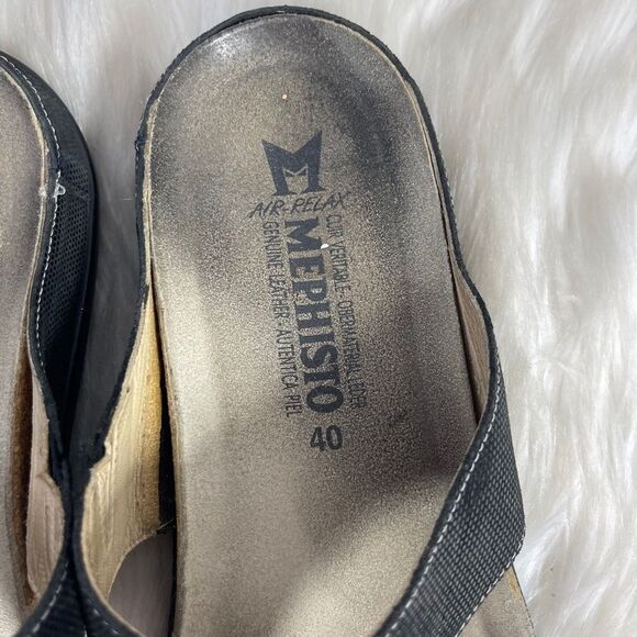 Mephisto Agacia Black 'thong Sandals Sz 40/10 - Picture 5 of 10